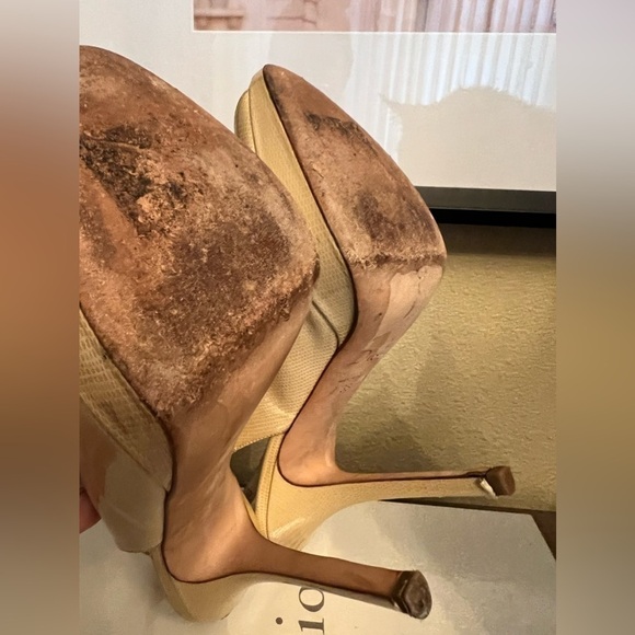 Dior Beige Slingback Peep-toe Pumps Size 38 - Picture 9 of 11